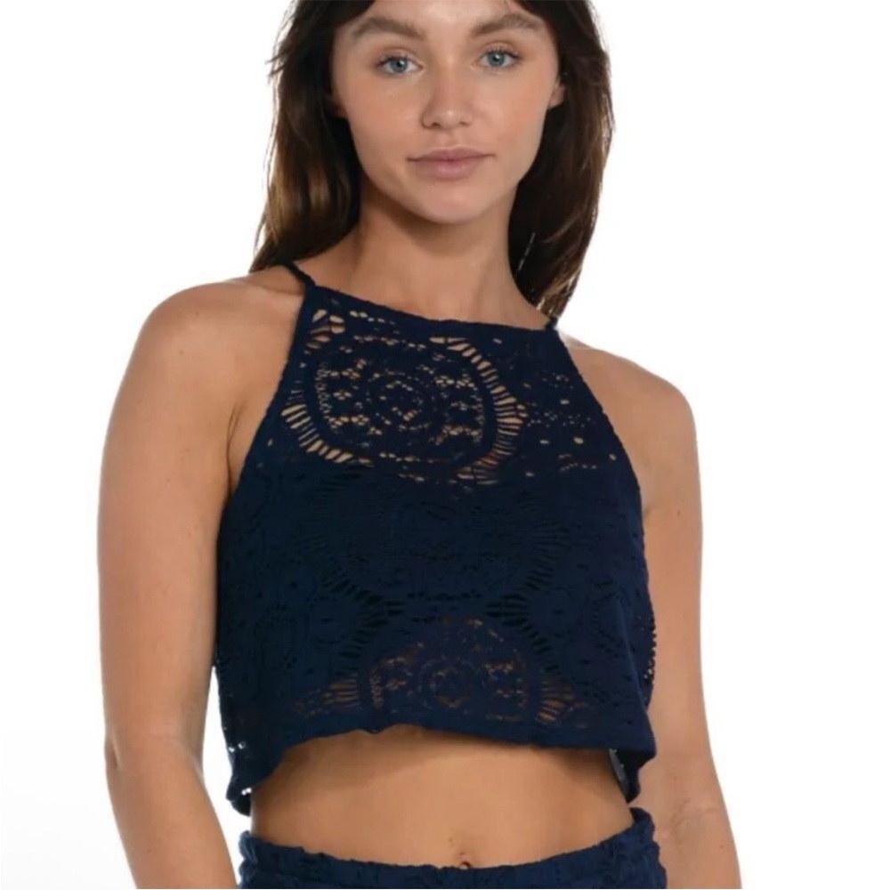 NWT Sunshine 79 Chillin Crochet Lace Top
